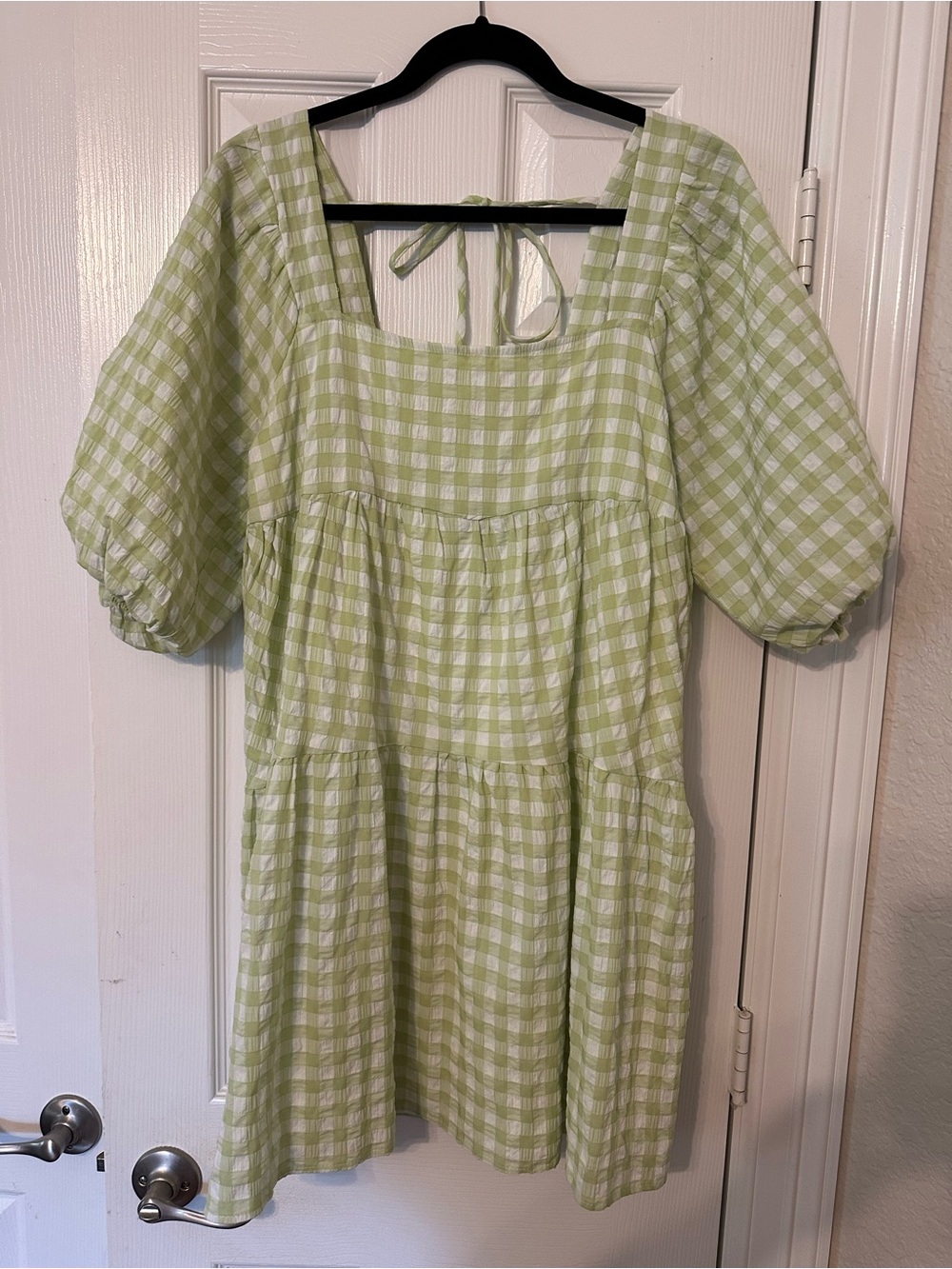 Lush Green Gingham Dress